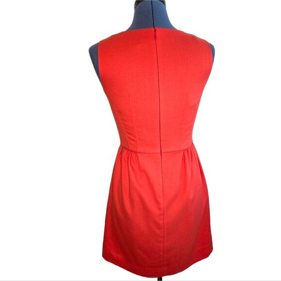 J. Crew red fit and flare wool blend sleeveless dress size 4 - Picture 2 of 9